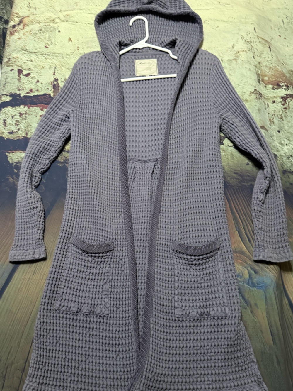 Mod-O-Doc Hooded Waffle Knit Cardigan - Dusty Lavender